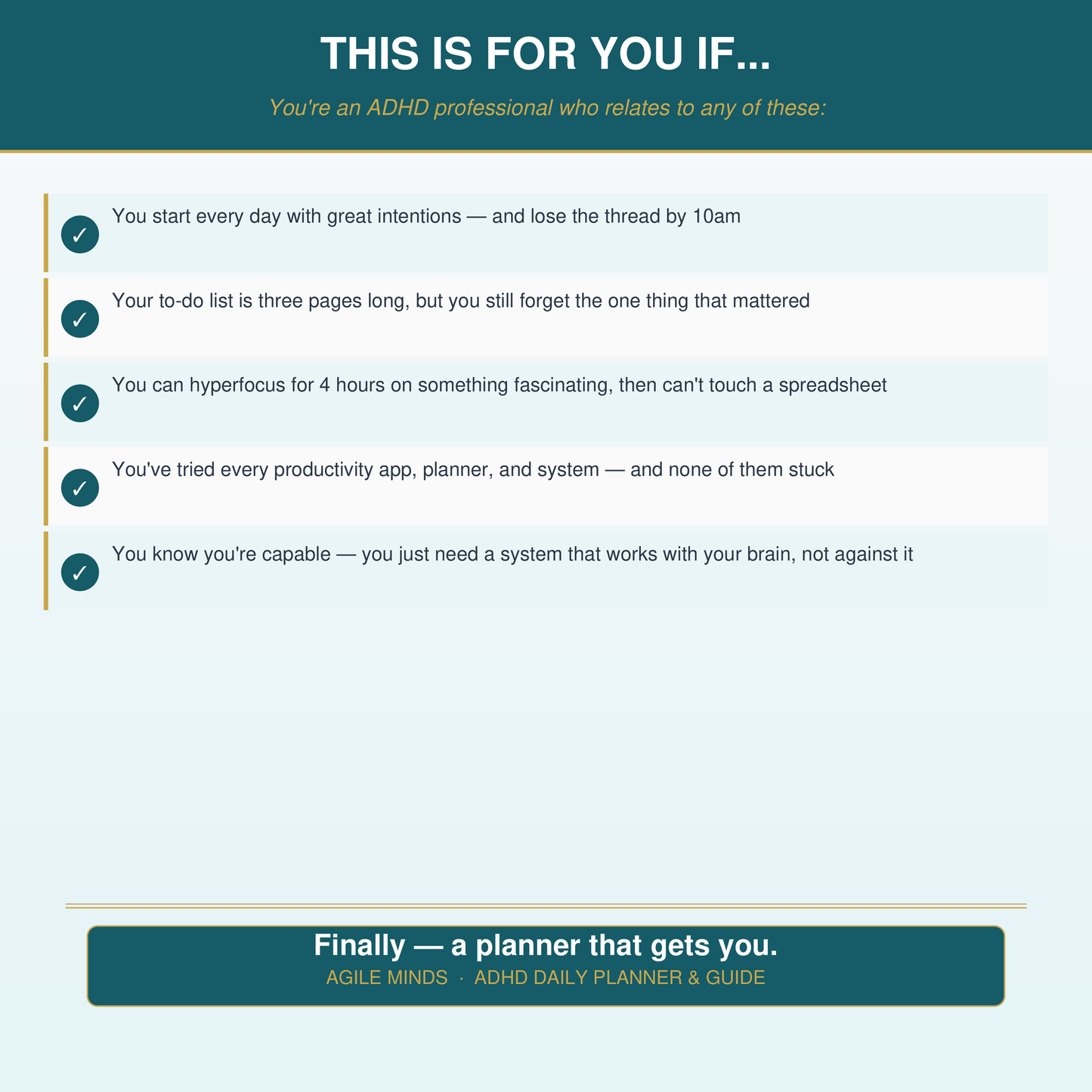 Agile Minds ADHD Daily Planner — Built for ADHD Brains at Work